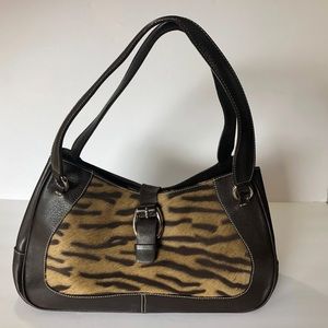 PUNTOTRES Spain Calf Hair Leather Purse Bag Tote